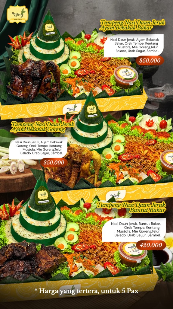 Menu Tumpeng Nasi Daun Jeruk Mak Gobang