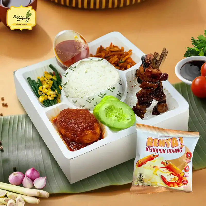 Nasi Box Sate Ayam Mak Gobang